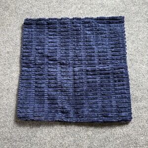 Navy Blue Textured Corduroy Square Cushion Cover Soft Throw Pillow Shell 18x18